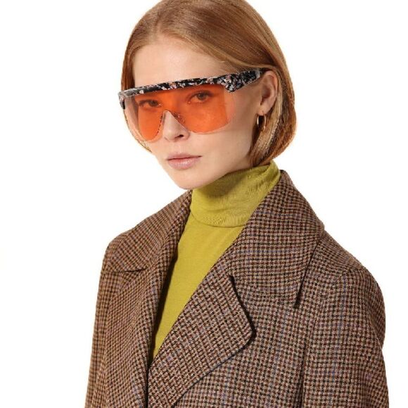NEW Loewe LW40034U 55S Shiny Colour Havana Bordeaux Mask Shield Women Sunglasses main image 13